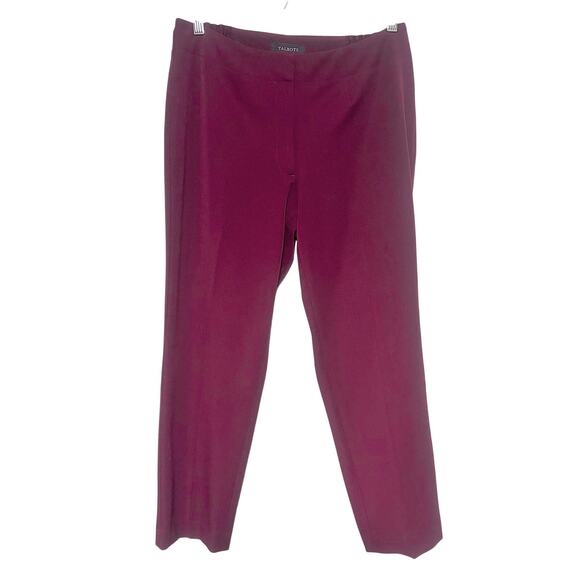 Talbots Heritage Maroon Straight Leg Trouser Pants Size 12P Work Career Petite - Picture 3 of 5
